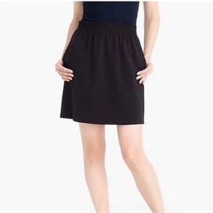 J.Crew Size 4 Pull-On Elastic Waist Sidewalk Skirt Black Wool Blend With Pockets